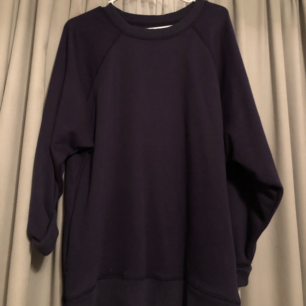 Navy Blue tunic length sweatshirt